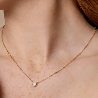 Aurora Necklace - White Opal