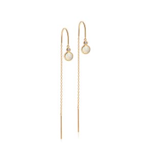 Aurora Earring with chain White Opal