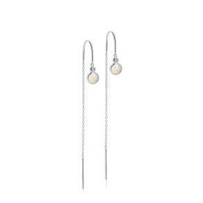 Aurora Earring with chain White Opal