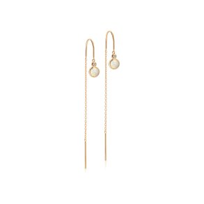 Aurora Earring with chain White Opal