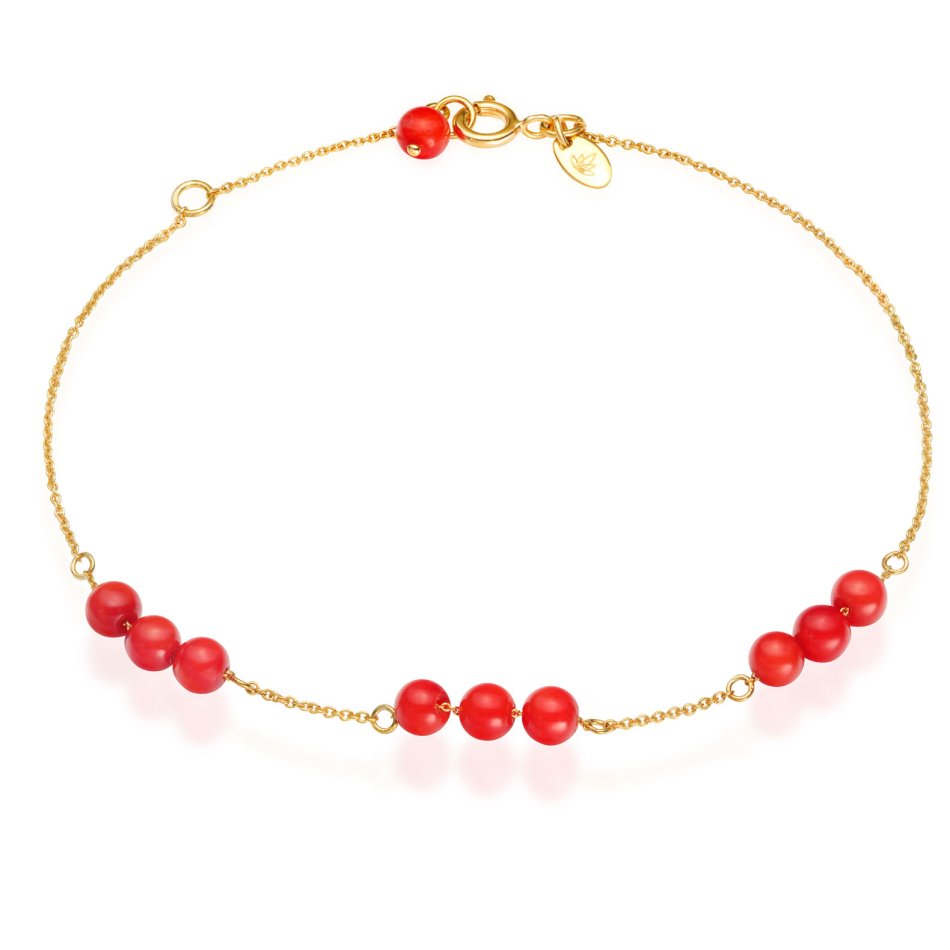 Coral Bracelet in gold-plated silver with soft organic shapes.