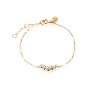Forgyldt armb�nd med cubic zirconia. Justerbar l�ngde og poleret finish giver et elegant udtryk.