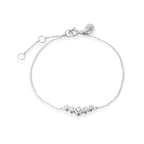 Rhodineret armb�nd med cubic zirconia. Justerbar l�ngde og poleret finish giver et elegant og udtryk.