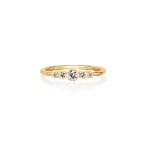 Elegant forgyldt s�lvring med cubic zirconia fra Cham Bi kollektion