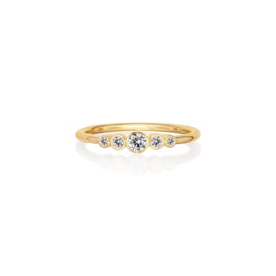 Elegant forgyldt s�lvring med cubic zirconia fra Cham Bi kollektion