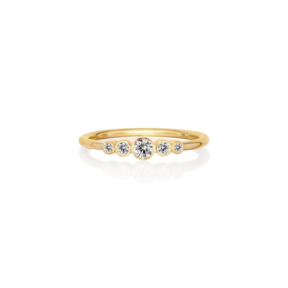 Elegant forgyldt s�lvring med cubic zirconia fra Cham Bi kollektion