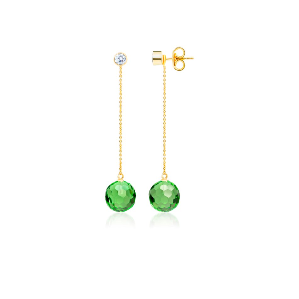 Green Hoi An Earrings with chain