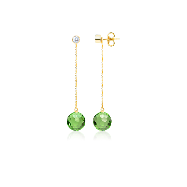 Green Hoi An Earrings with chain