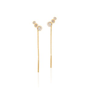 CHAM Bi-Hoop reringe i rhodineret sterlingslv med cubic zirconia, 34 mm, tidls elegance og diskret glamour