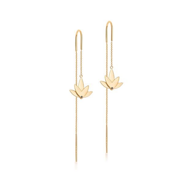 Lotus Earrings with chain