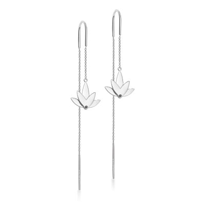 Lotus Earrings with chain