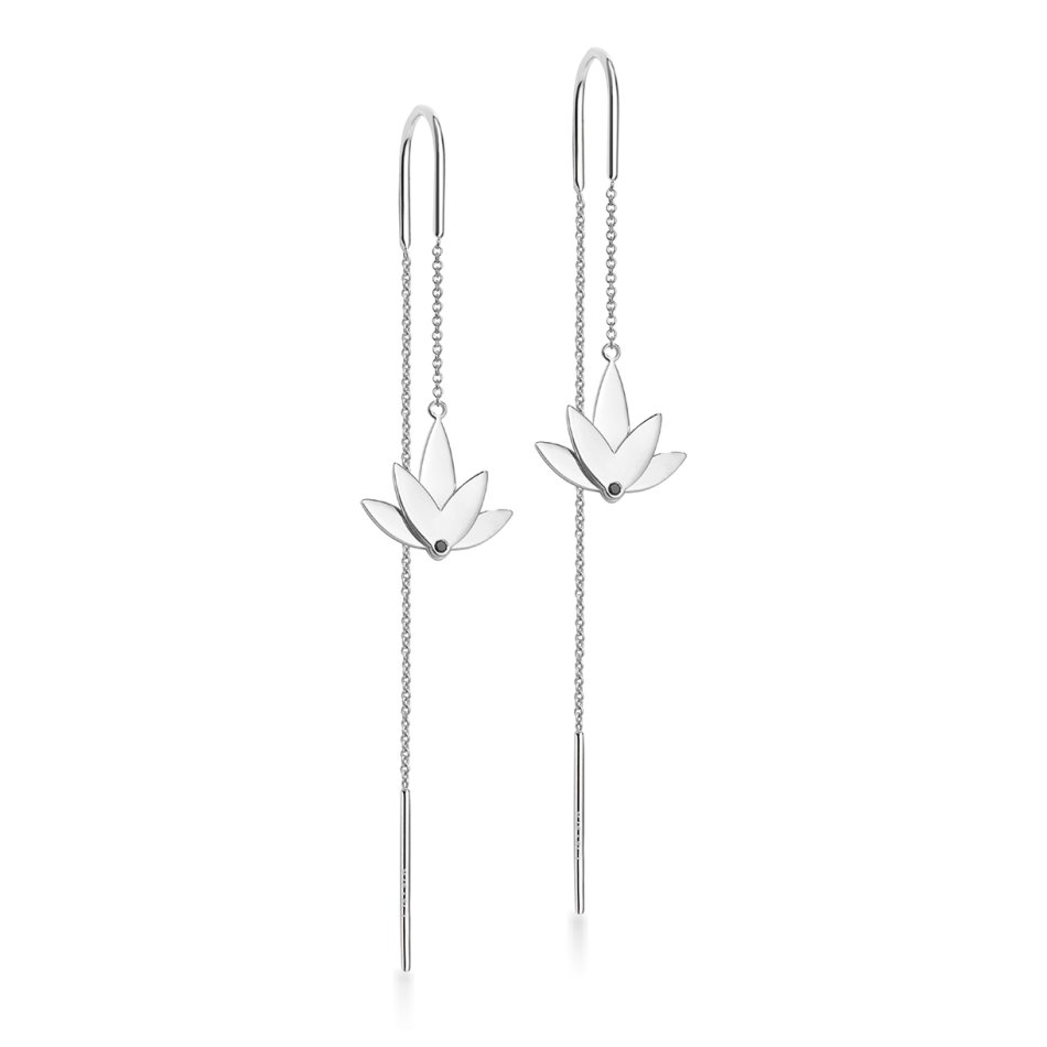 Lotus Earrings with chain