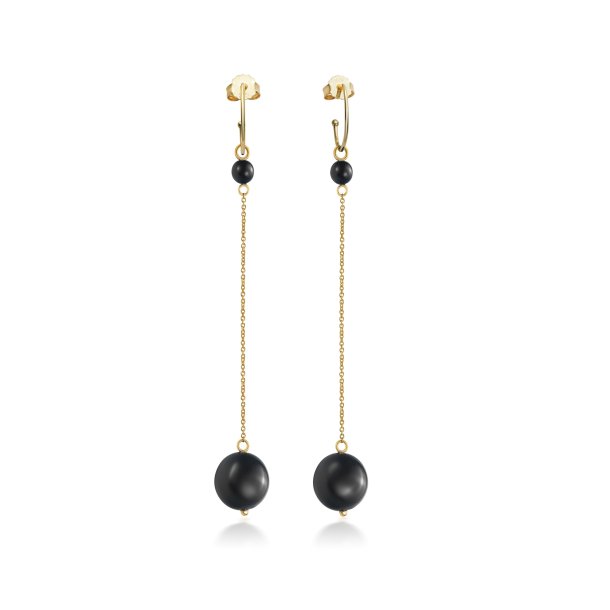 Onyx Earrings with chain