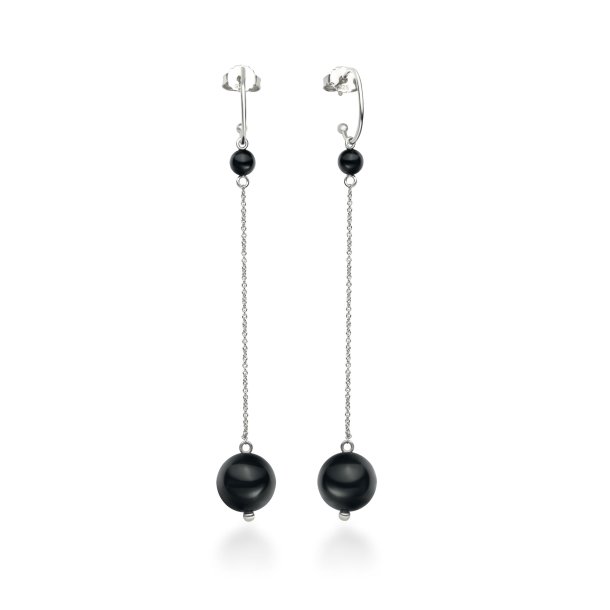 Onyx Earrings with chain