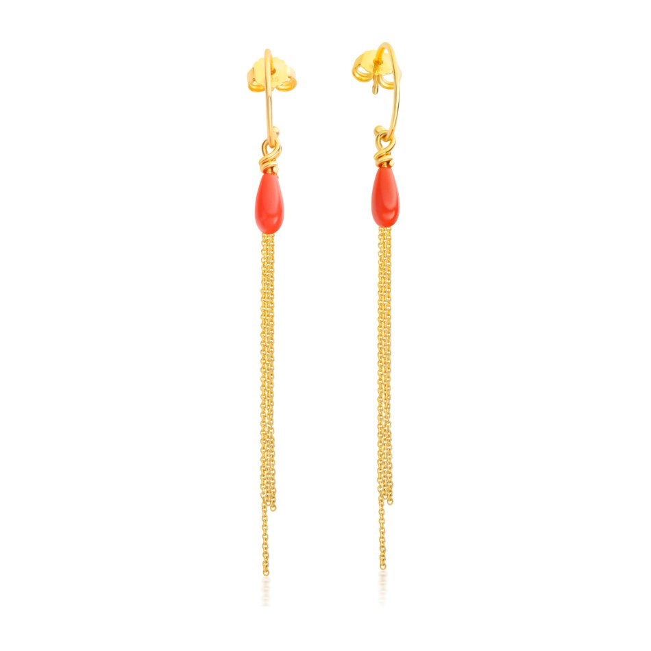 Sterling silver Coral Drop Earrings with soft, organic shapes