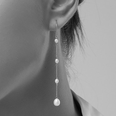 Pearl Earrings with chain