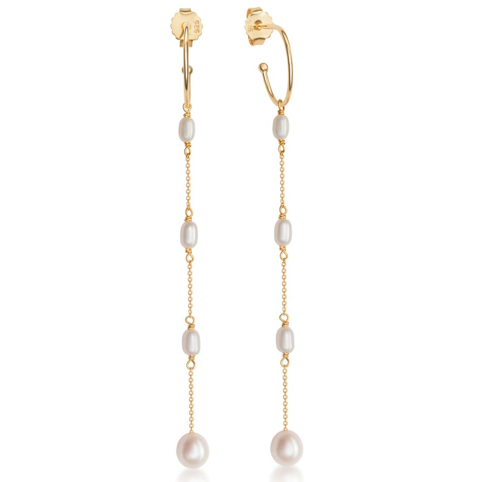 Pearl Earrings with chain