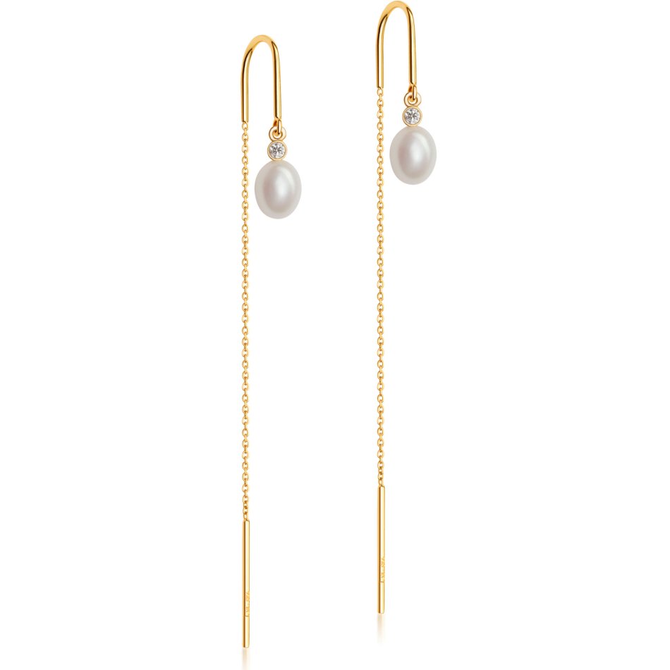 Drop Pearl Earrings with chain