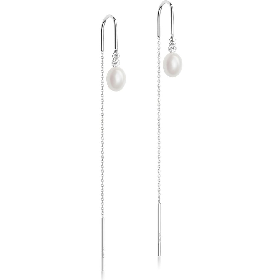 Drop Pearl Earrings with chain