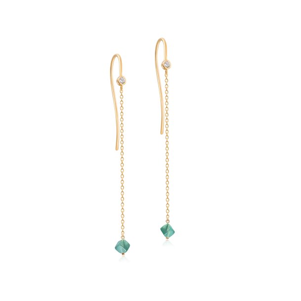 Aventurine Harmony Earrings with chain