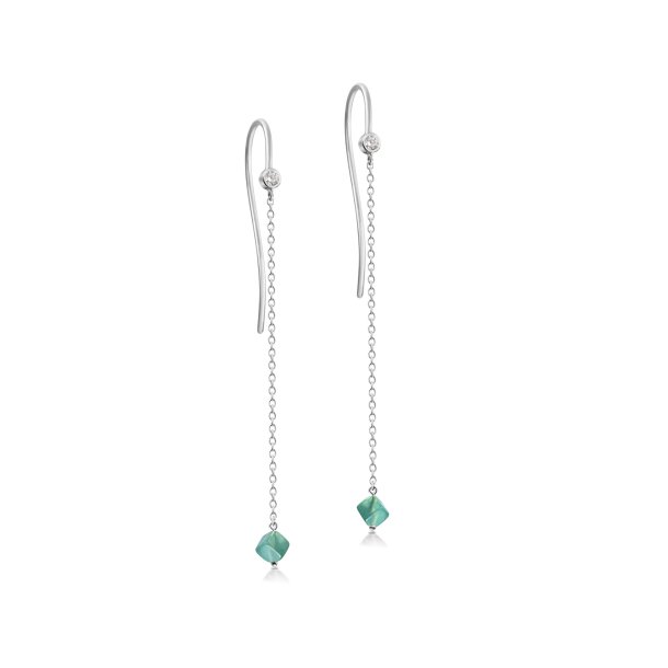 Aventurine Harmony Earrings with chain