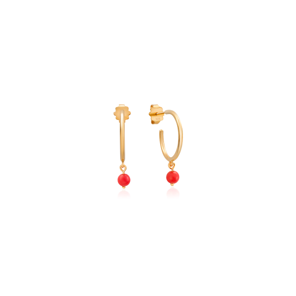 Coral hoops Earrings