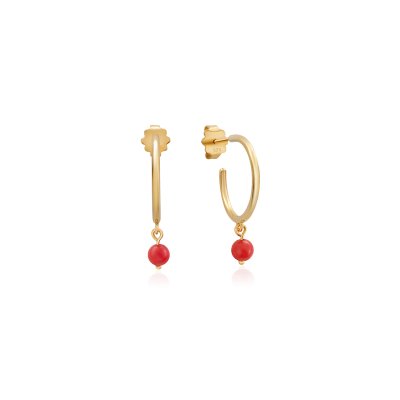 Coral Hoops Earrings in gold-plated silver with soft organic shapes.