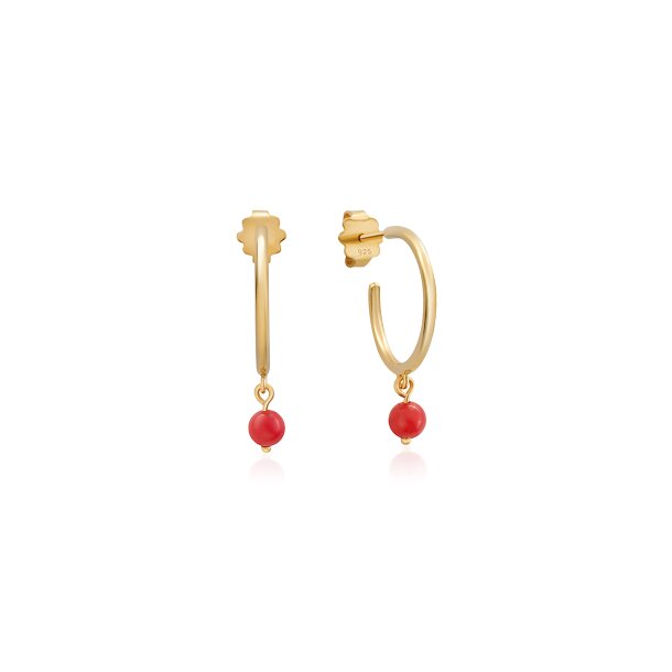 Coral hoops Earrings