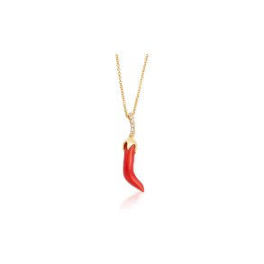 Forgyldt Chili Necklace med elegant vedhng inspireret af asiatisk chili-frugt.