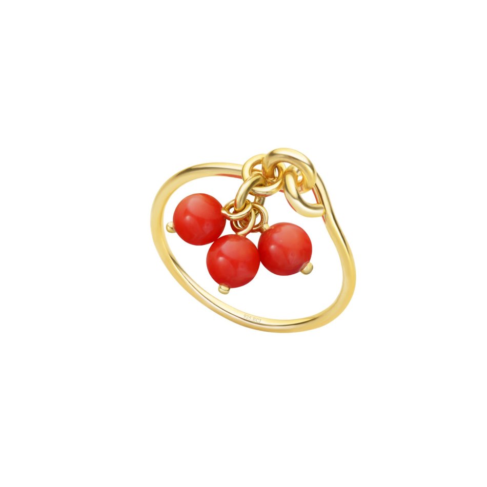 Coral Ring in gold-plated silver with soft organic shapes.