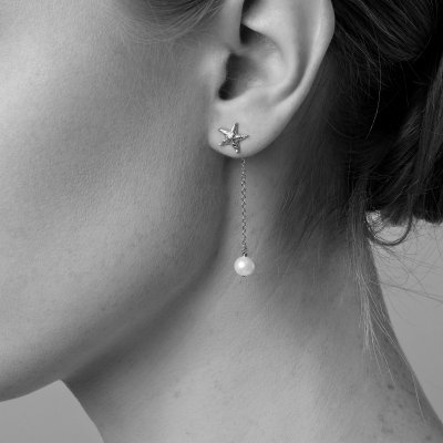 Star Fish Earring - Freshwater Pearl